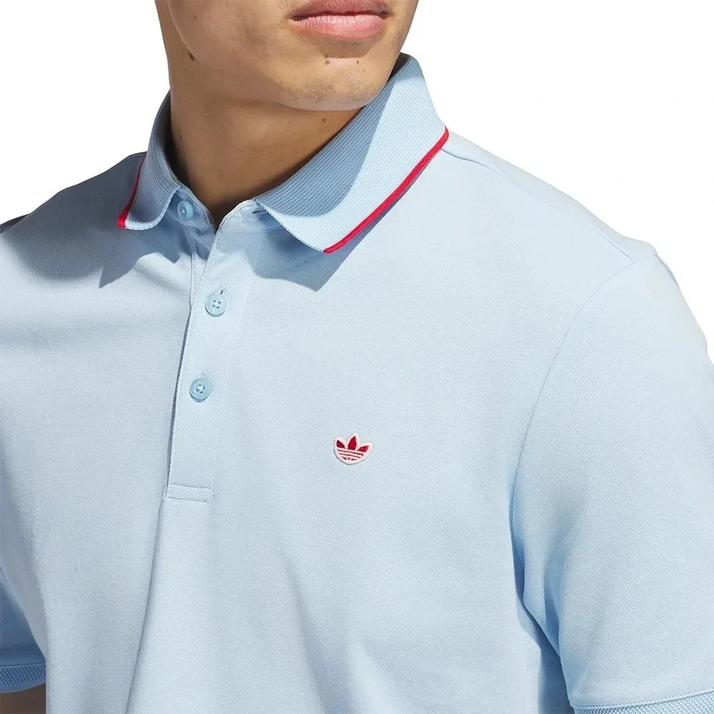 Men's adidas Originals Twistknit Trefoil Polo Shirt  Sz XL Golf‎ Sky Blue $90